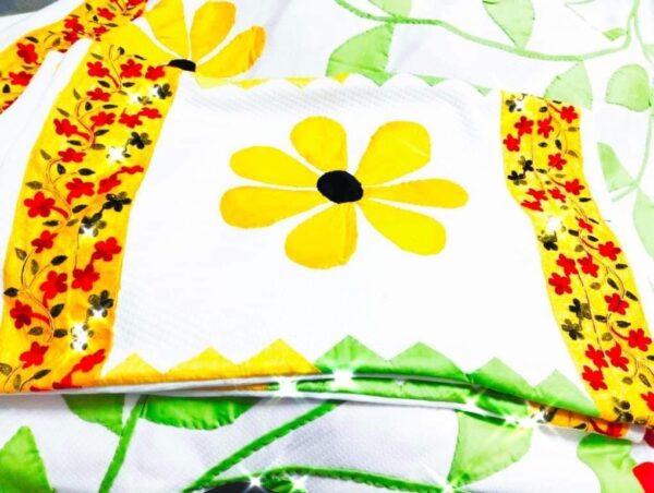 Woolen bedsheet handwork ,patchwork with pillow covors